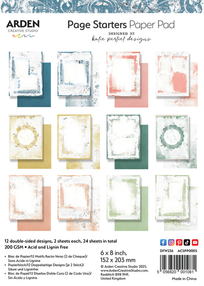 Page Starter 6in x 8in Paper Pad  Arden Creative Studios Katie Pertiet