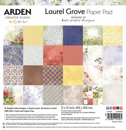 Laurel Grove - Paper Pad 12X12 - Designed by Katie Pertiet Designs
