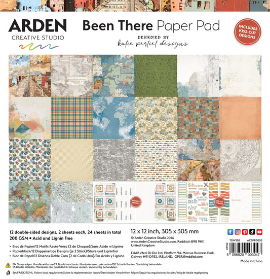 Arden Creative Studio - Been There Paper Pad 12X12 - Designed by Katie Pertiet Designs