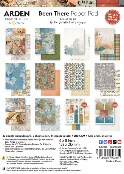 Arden Creative Studio - Been There Paper Pad 6"x8" - Designed by Katie Pertiet Designs