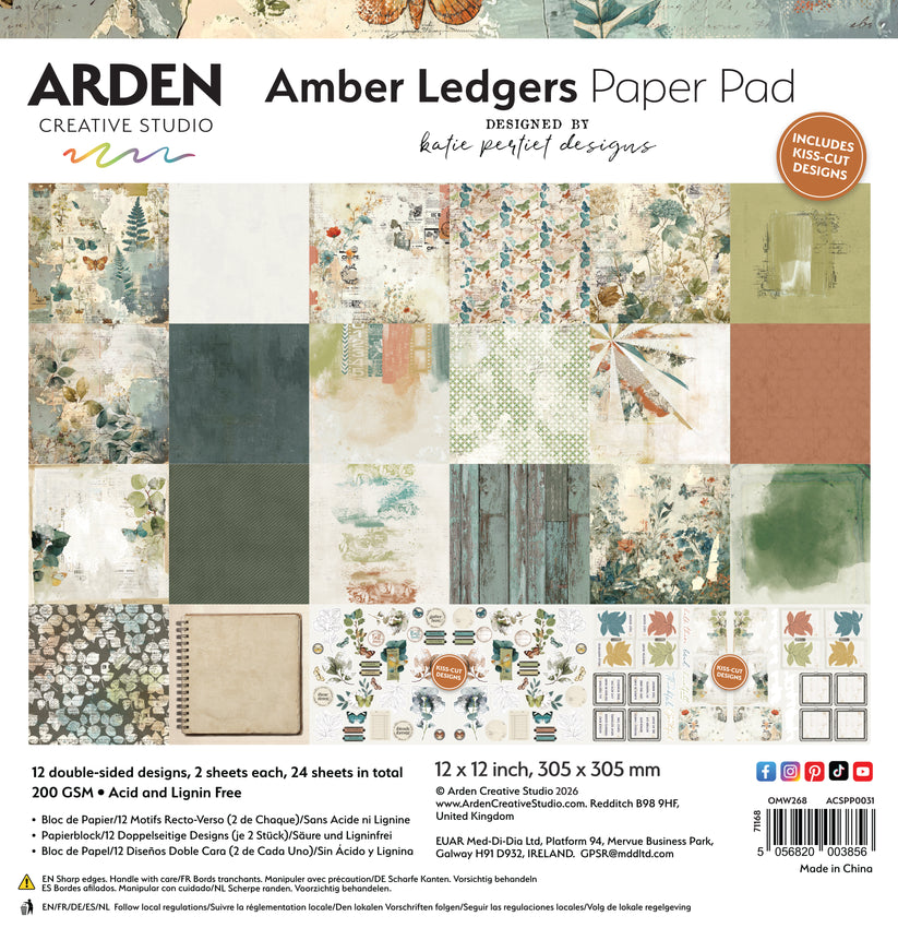 Amber Ledgers Paper Pad 12X12 - Designed by Katie Pertiet Designs