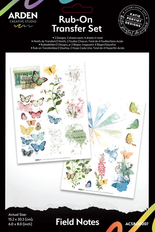 Arden Creative Studio- Field Notes - Rub-On Transfer Set designed by Katie Pertiet