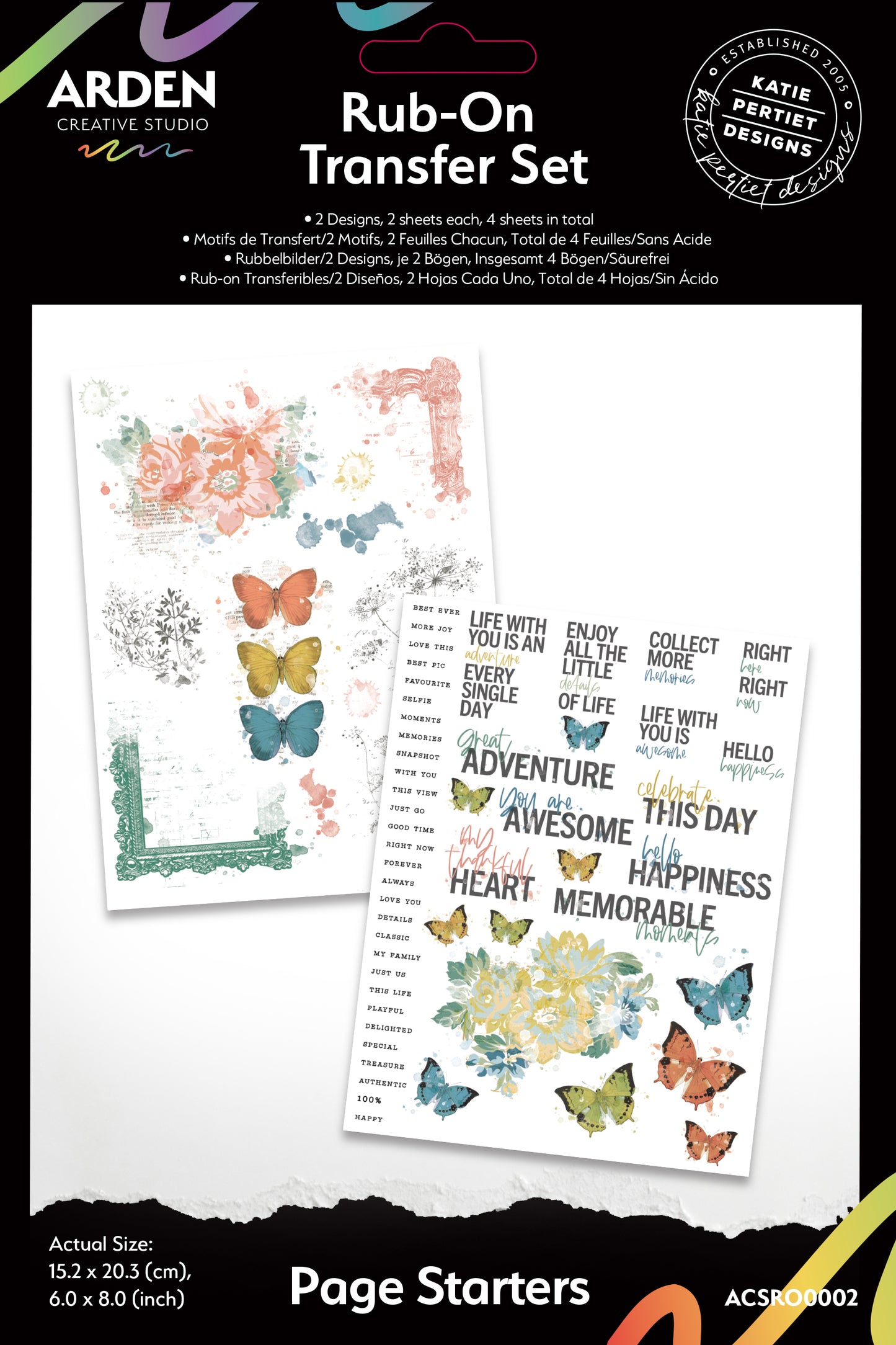 Page Starters Rub-On Transfer Set Arden Creative Studio Katie Pertiet