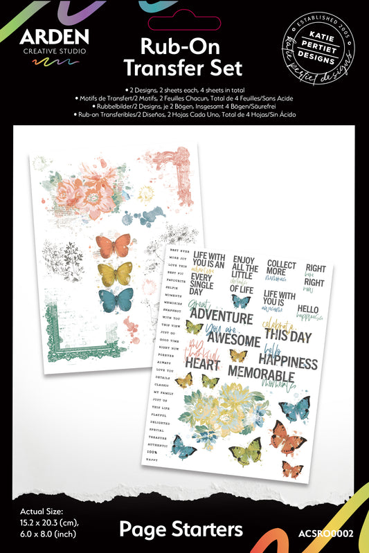 Page Starters Rub-On Transfer Set Arden Creative Studio Katie Pertiet
