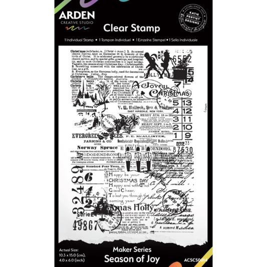 Arden Creative Studio - Katie Pertiet - Maker Series Season of Joy Background - Clear Stamp Set 4" x 8"