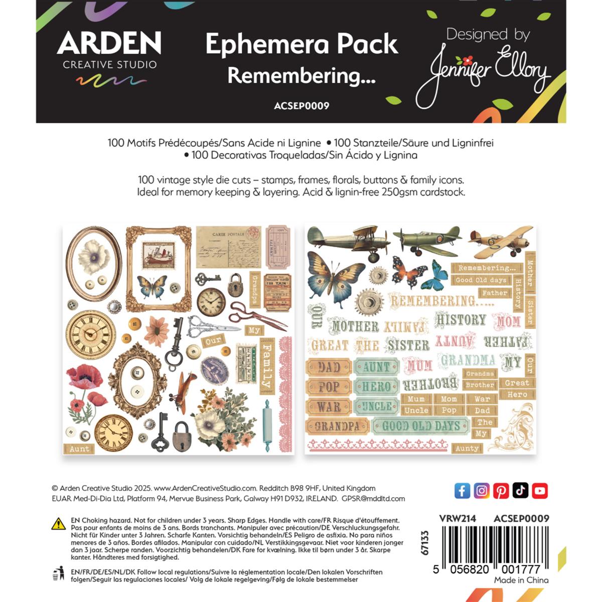 Arden Creative Studio Remembering… Ephemera Pack