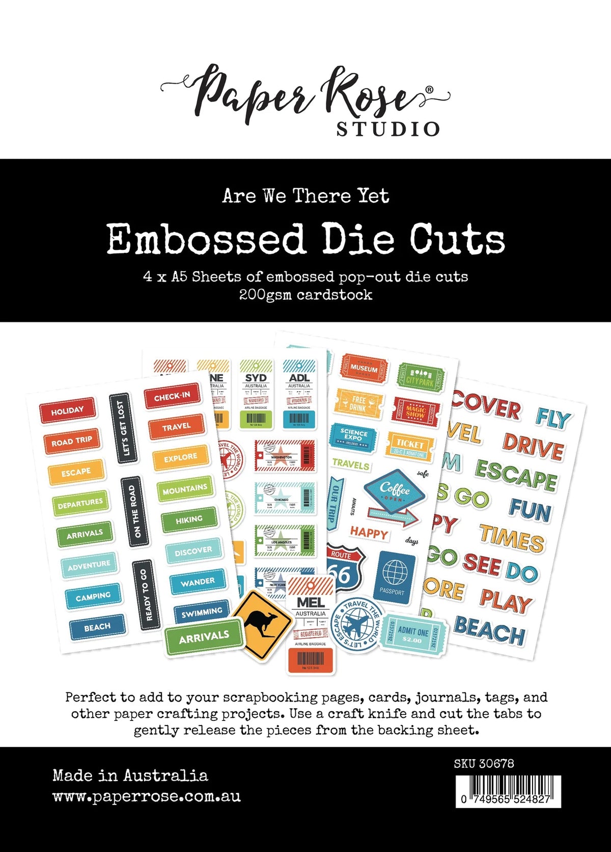 Are We There Yet  Embossed Die Cuts