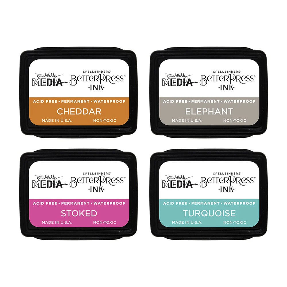 Dina Wakley MEdia Spellbinders BetterPress Mini Ink Kit - Dina's Faves