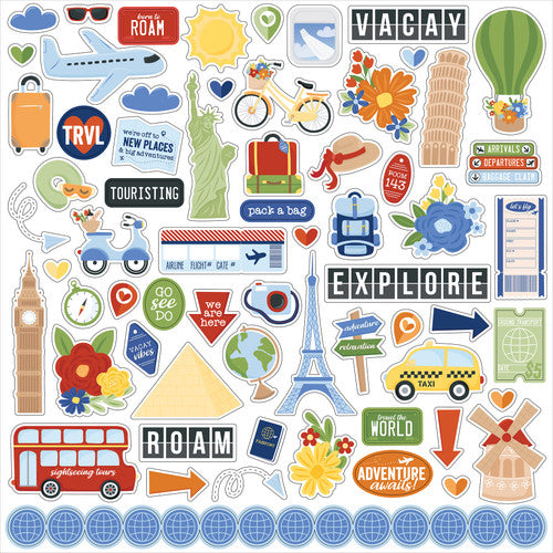 Born To Travel Collection Paper Pack 12"X12"