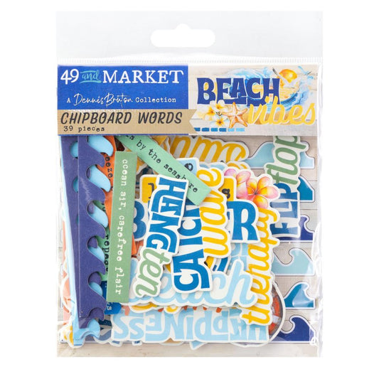 Beach Vibes Chipboard Words by Dennis Bruton 49 and Market