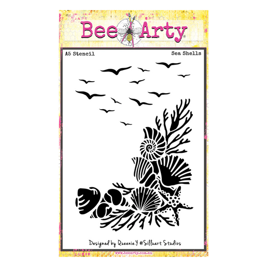 Bee Arty - Fun In The Sun - Sea Shells - A5 Stencil