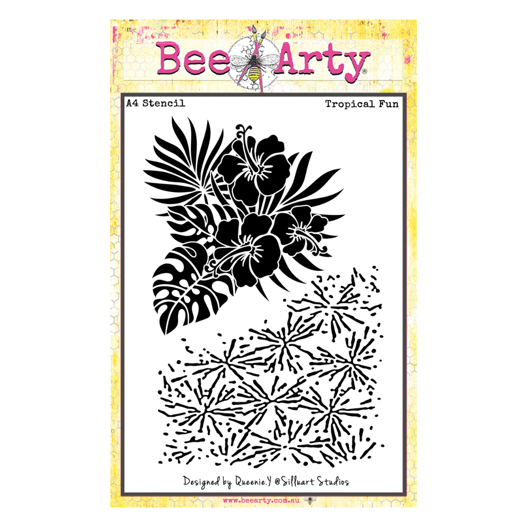 Bee Arty - Fun In The Sun - Tropical Fun - A4 Stencil