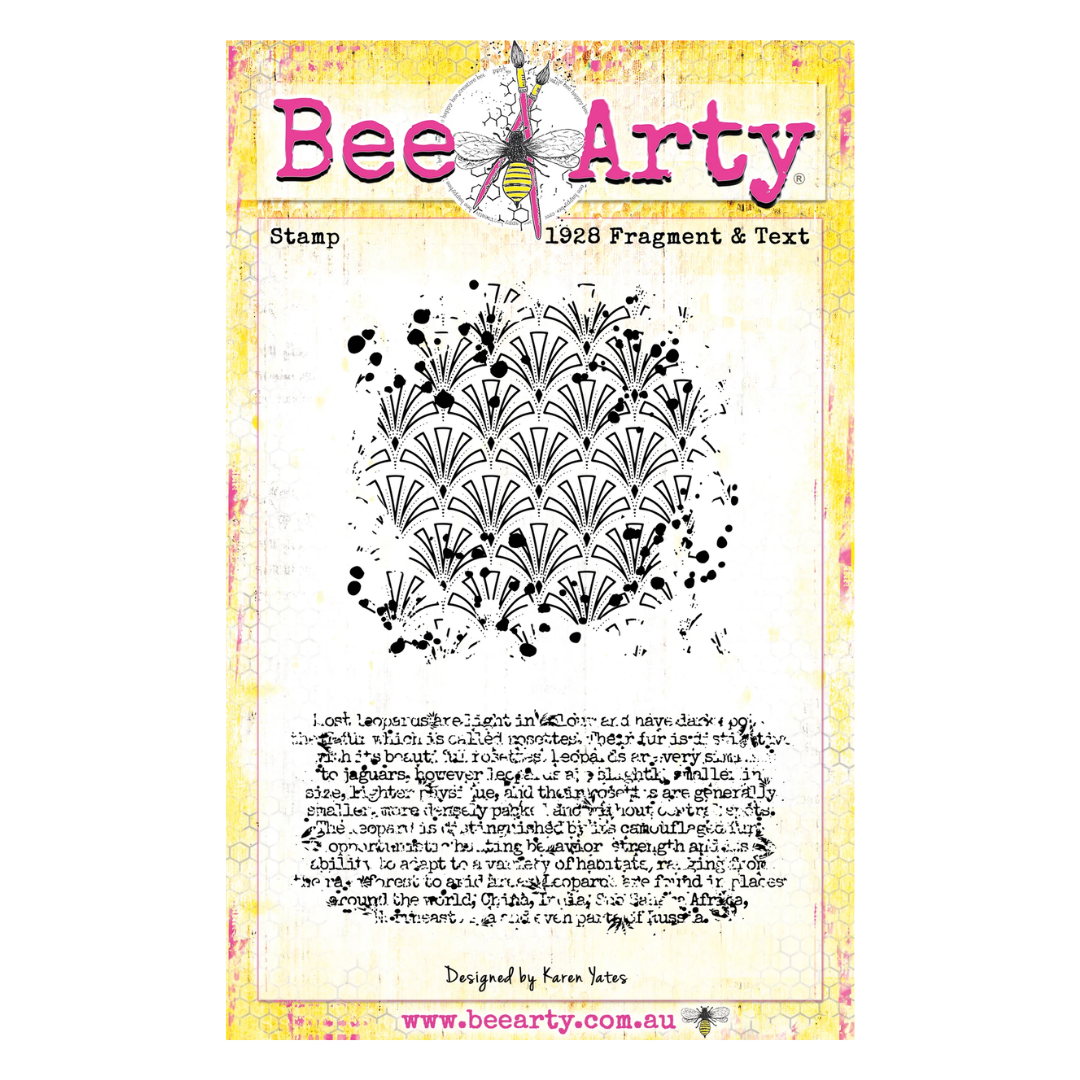 Bee Arty - Wild At Heart - 1928 Fragment & Text - Clear Stamp Set