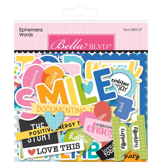 Bella Blvd Cardstock Ephemera Words - Documented