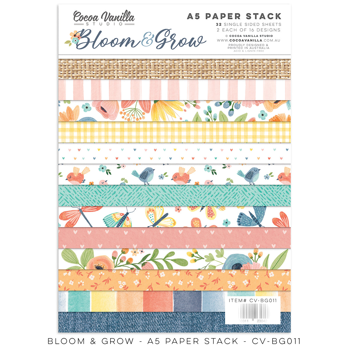 Cocoa Vanilla - Bloom & Grow  A5 Paper Stack