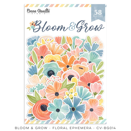 Cocoa Vanilla - Bloom & Grow Die Cut Floral Ephemera