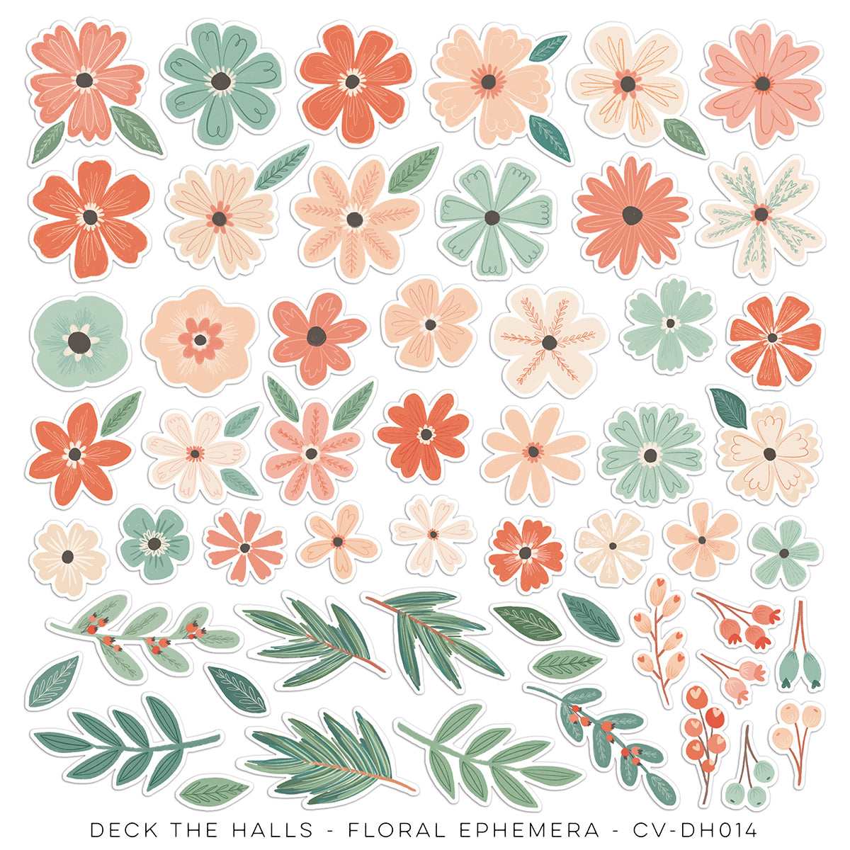 Cocoa Vanilla - Deck the Halls Die Cut Floral Ephemera