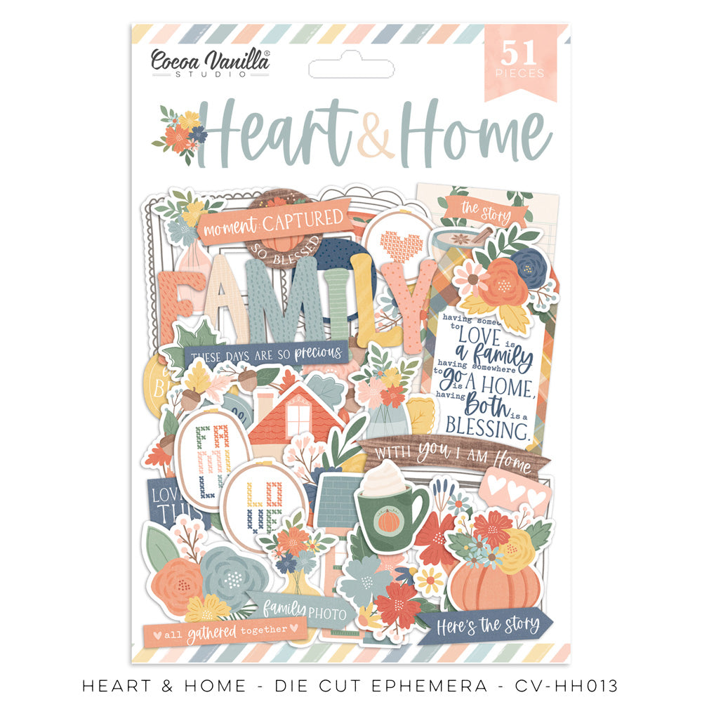 Cocoa Vanilla - Heart & Home Die Cut Ephemera  - Captured Hearts Australia