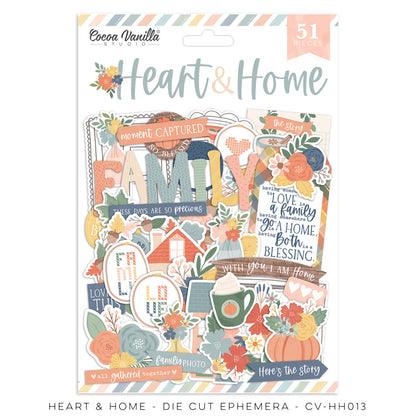 Cocoa Vanilla - Heart & Home Die Cut Ephemera  - Captured Hearts Australia