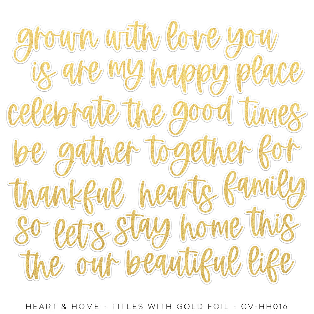 Cocoa Vanilla - Heart & Home Titles with Gold Foil  - Captured Hearts Australia