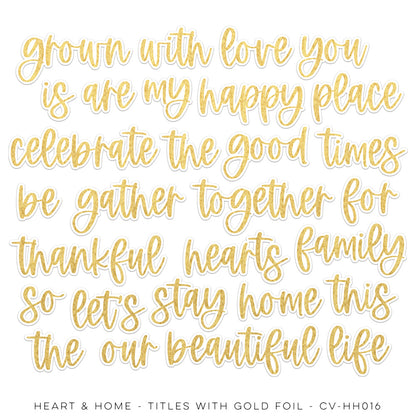 Cocoa Vanilla - Heart & Home Titles with Gold Foil  - Captured Hearts Australia