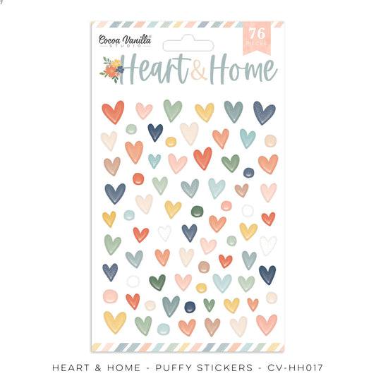 Cocoa Vanilla - Heart & Home Puffy Stickers  -  Captured Hearts Australia