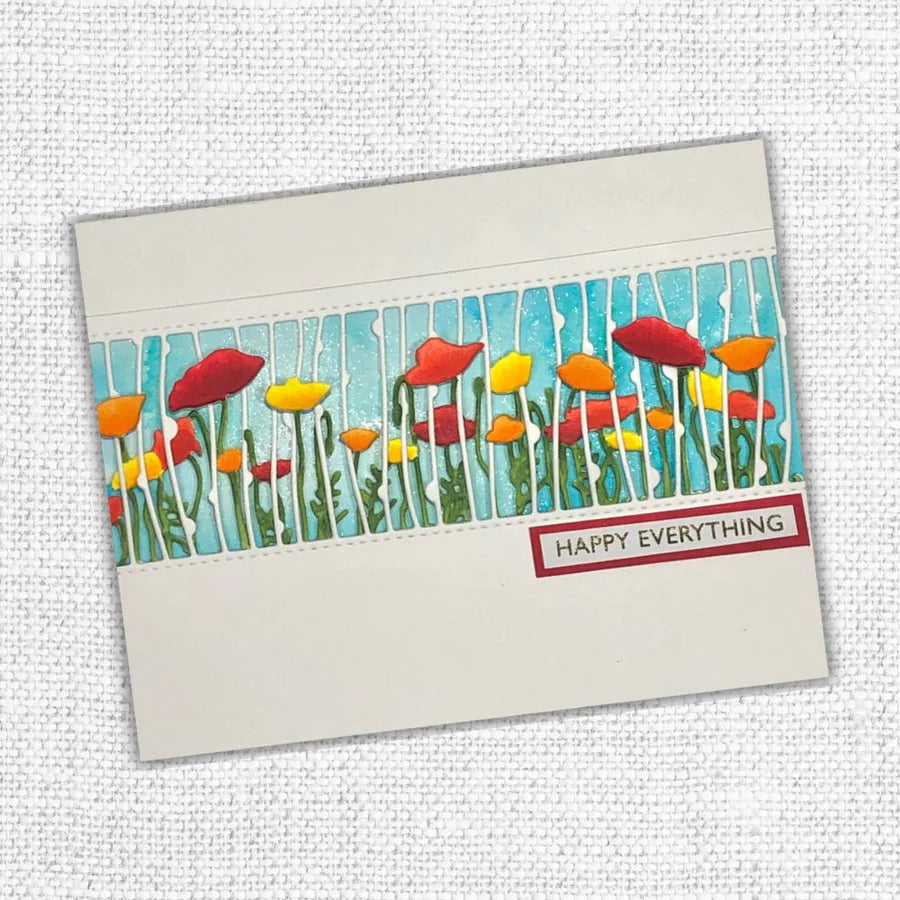 Poppy Field Border Metal Cutting Die