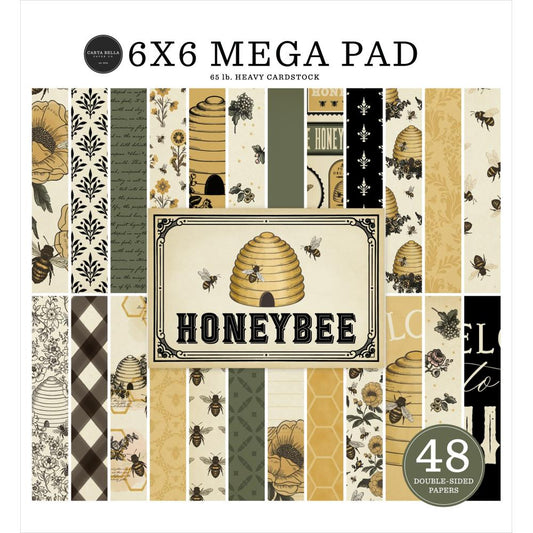 Carta Bella Double-Sided Cardmakers Mega Paper Pad 6"X6" - Honey Bee