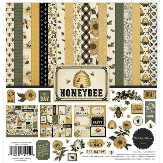 Carta Bella Paper - Honey Bee Collection Paper Pack 12"X12"