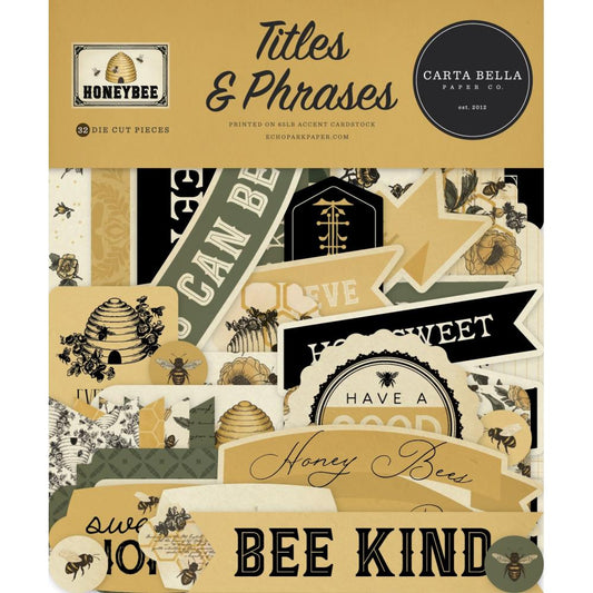 Carta Bella Paper - Honey Bee Ephemera - Titles & Phrases
