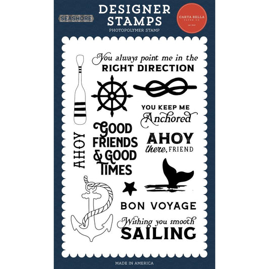 Carta Bella Paper Seashore Stamp Set - Keep Me Anchored