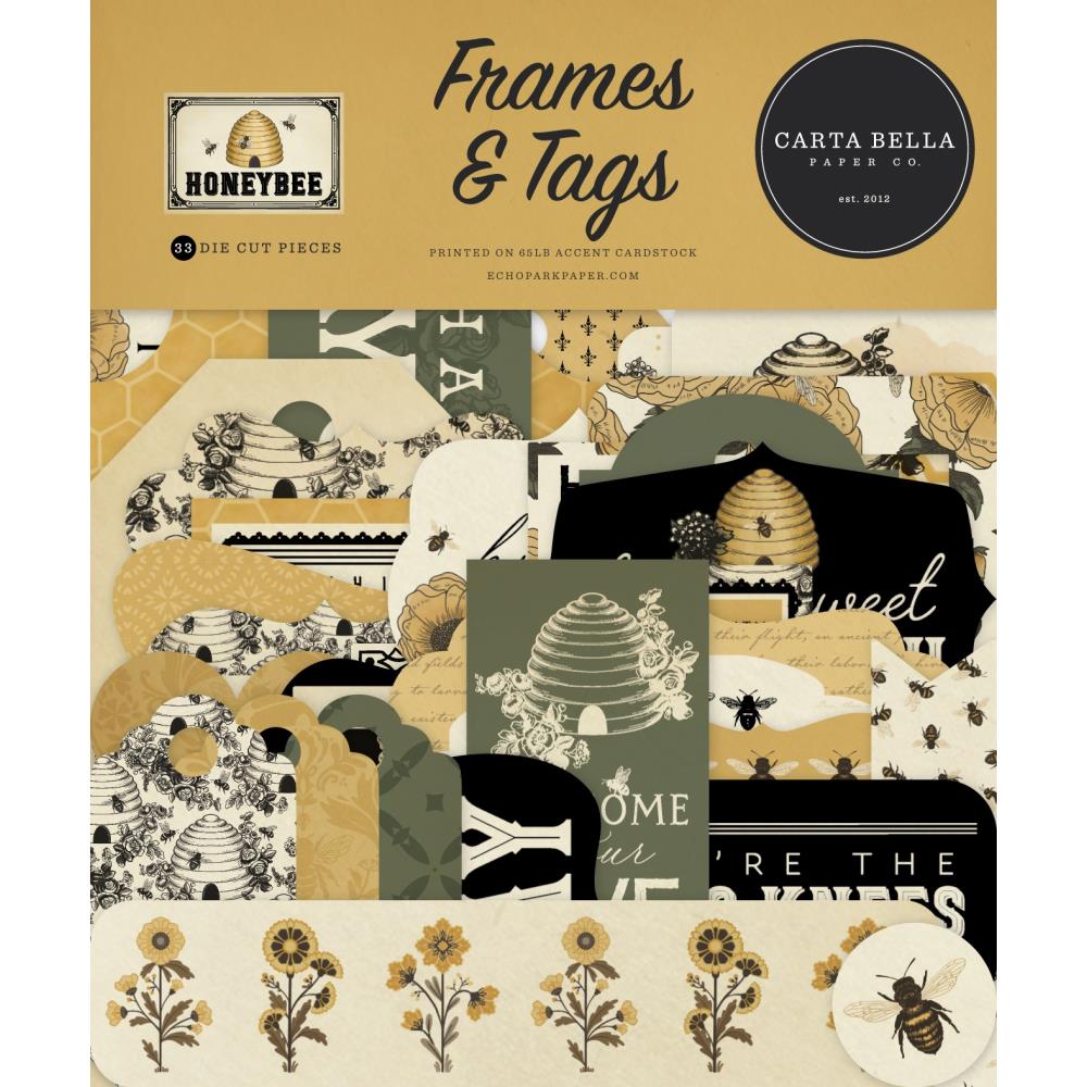 Carta Bella Papers - Honey Bee Ephemera - Frames & Tags