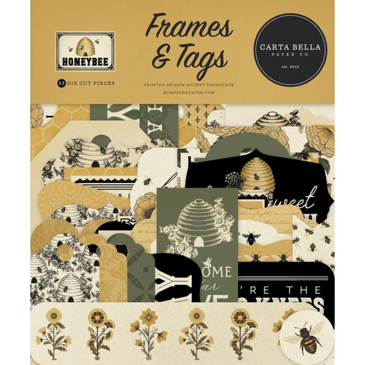 Carta Bella Papers - Honey Bee Ephemera - Frames & Tags