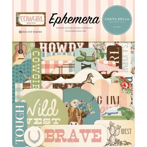 Carta Bella Papers Cowgirl Ephemera - Icons