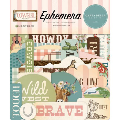 Carta Bella Papers Cowgirl Ephemera - Icons