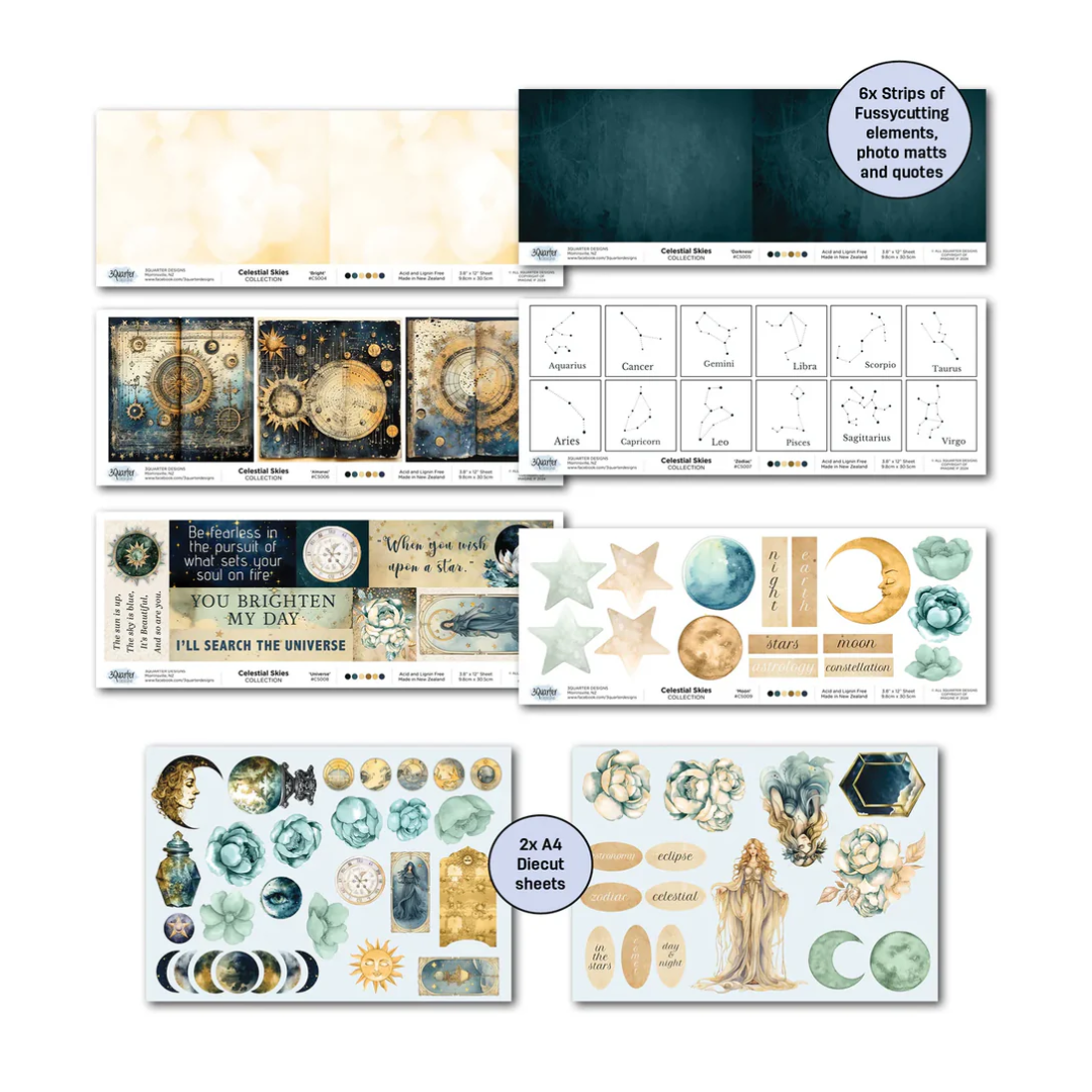 3Quarters Designs - Celestial Skies Collection - 12"x12" Pack