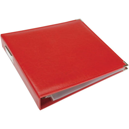 Classic Leather D-Ring Album 12"X12"  Real Red