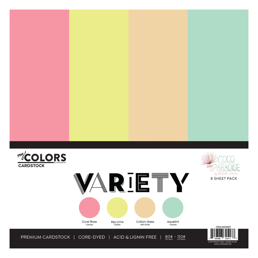 Coco Paradise - Cardstock Variety Pack - 8 sheets