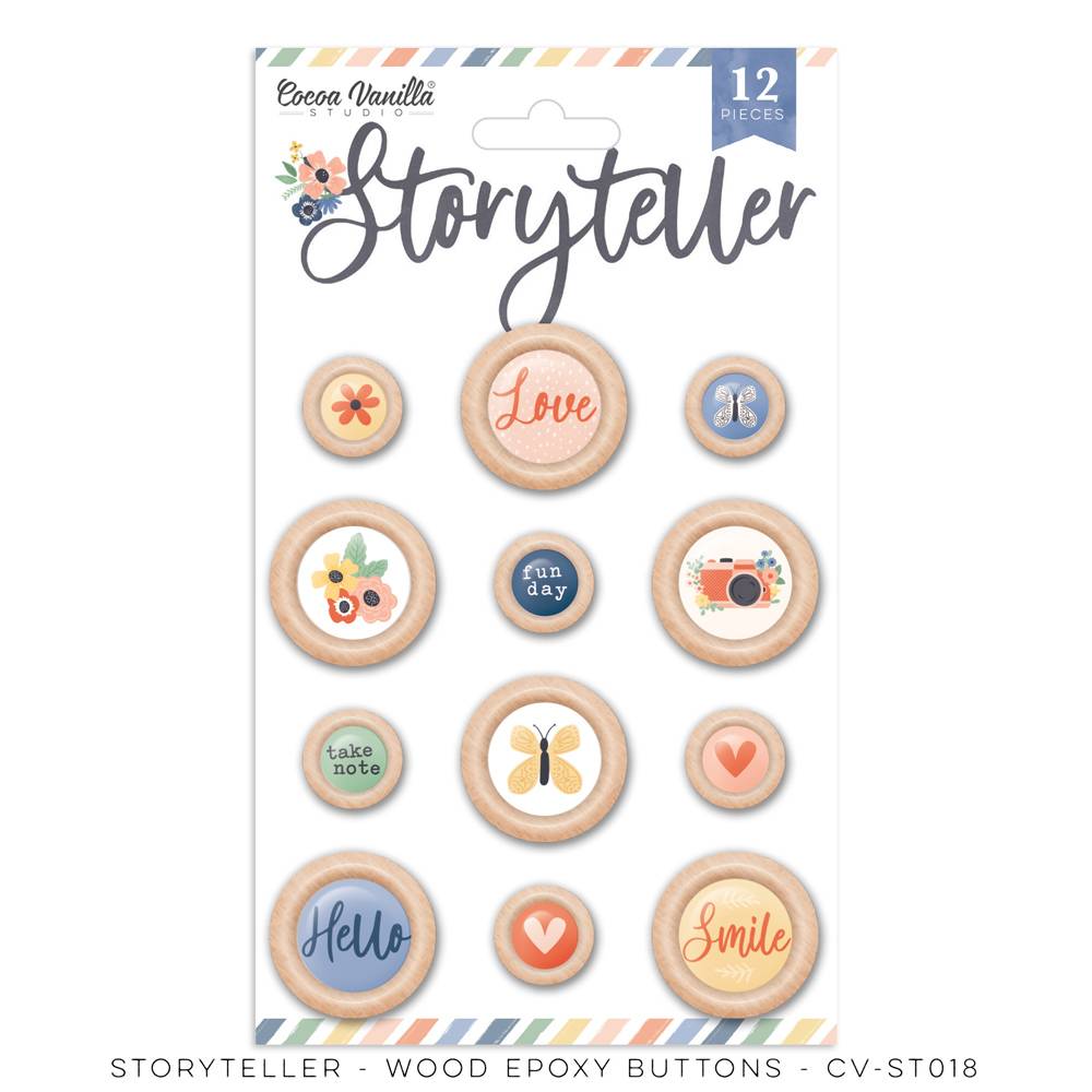 Cocoa Vanilla Studio - Storyteller - Wood Butons