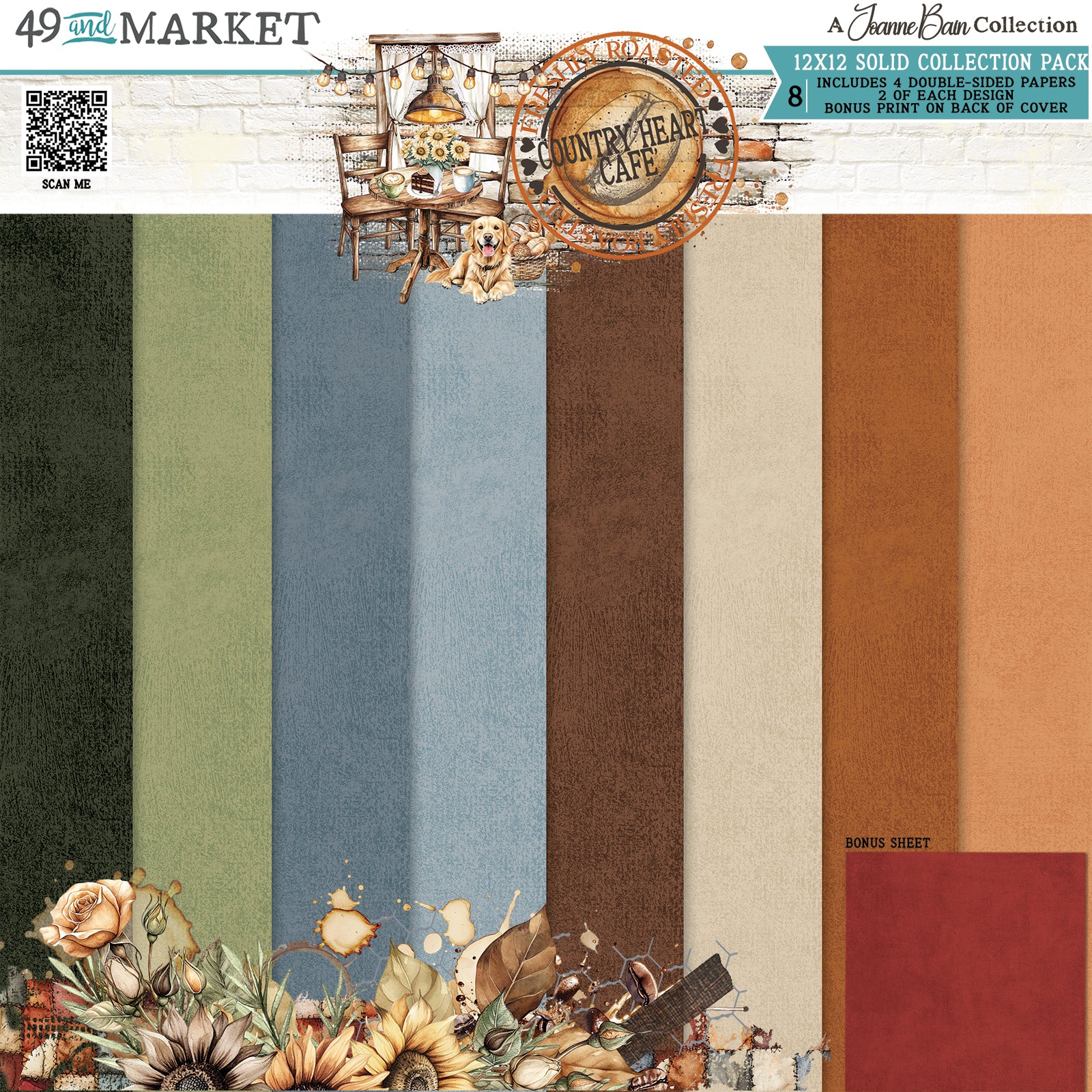 Country Heart Cafe 12x12 Solids Collection by Joanne Bain