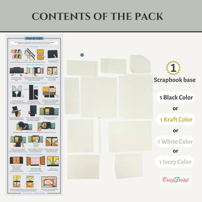 CrafTreat Scrapbook Blank Precut Album Base - LapBook Folio - Ivory