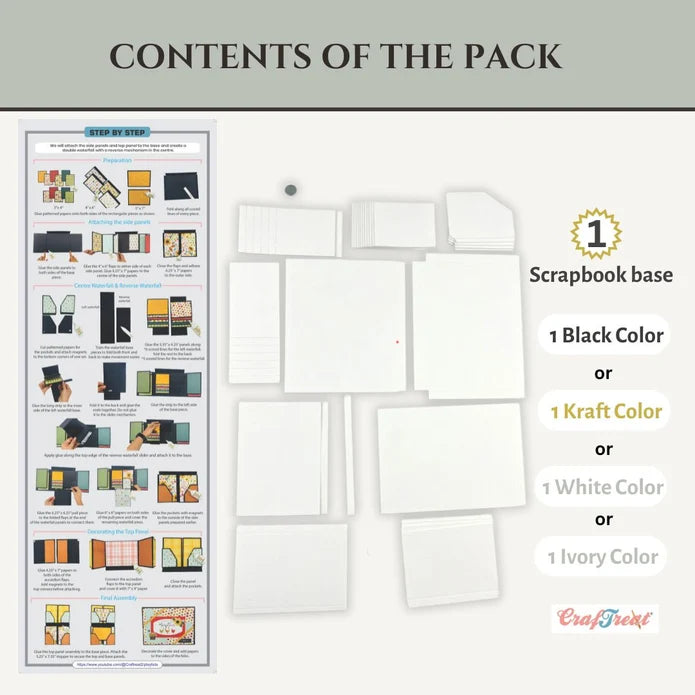 CrafTreat Scrapbook Blank Precut Album Base - LapBook Folio - Ivory