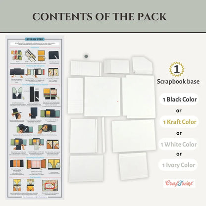 CrafTreat Scrapbook Blank Precut Album Base - LapBook Folio - Ivory