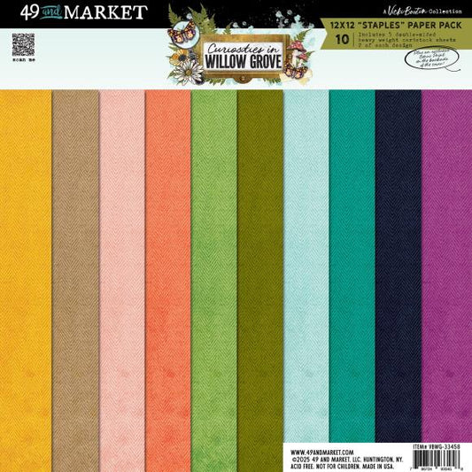Curiosities In Willow Grove 12x12 "Staples" Paper Pack By Vicki Boutin