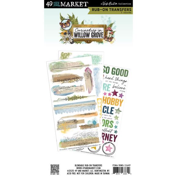 Curiosities In Willow Grove Blendable Rub-On Transfer Set by Vicki Boutin