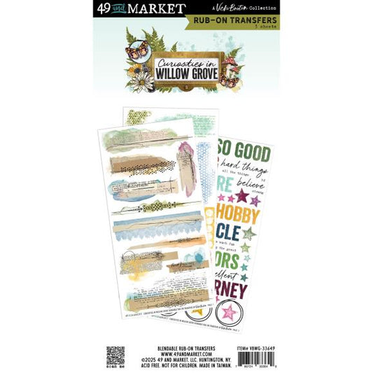Curiosities In Willow Grove Blendable Rub-On Transfer Set by Vicki Boutin