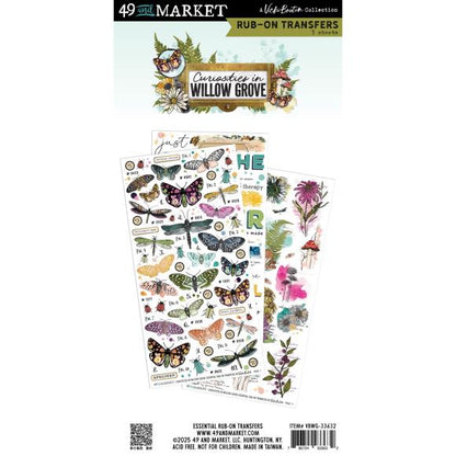 Curiosities In Willow Grove Rub-On Transfer Set - Vicki Boutin