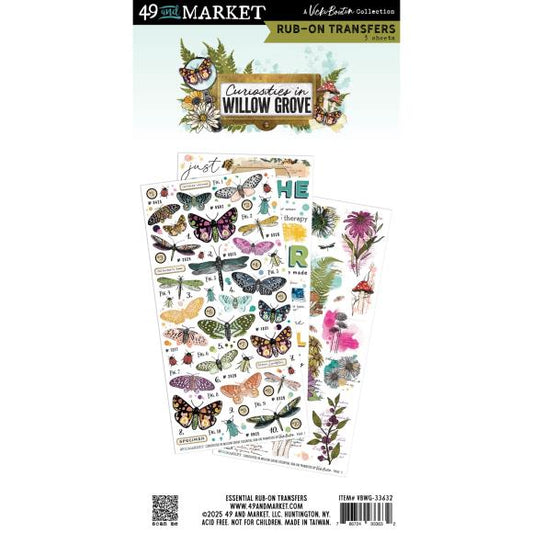 Curiosities In Willow Grove Rub-On Transfer Set - Vicki Boutin