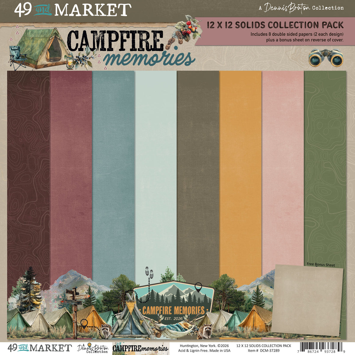 Campfire Memories 12x12 Solids Collection Pack by Dennis Bruton