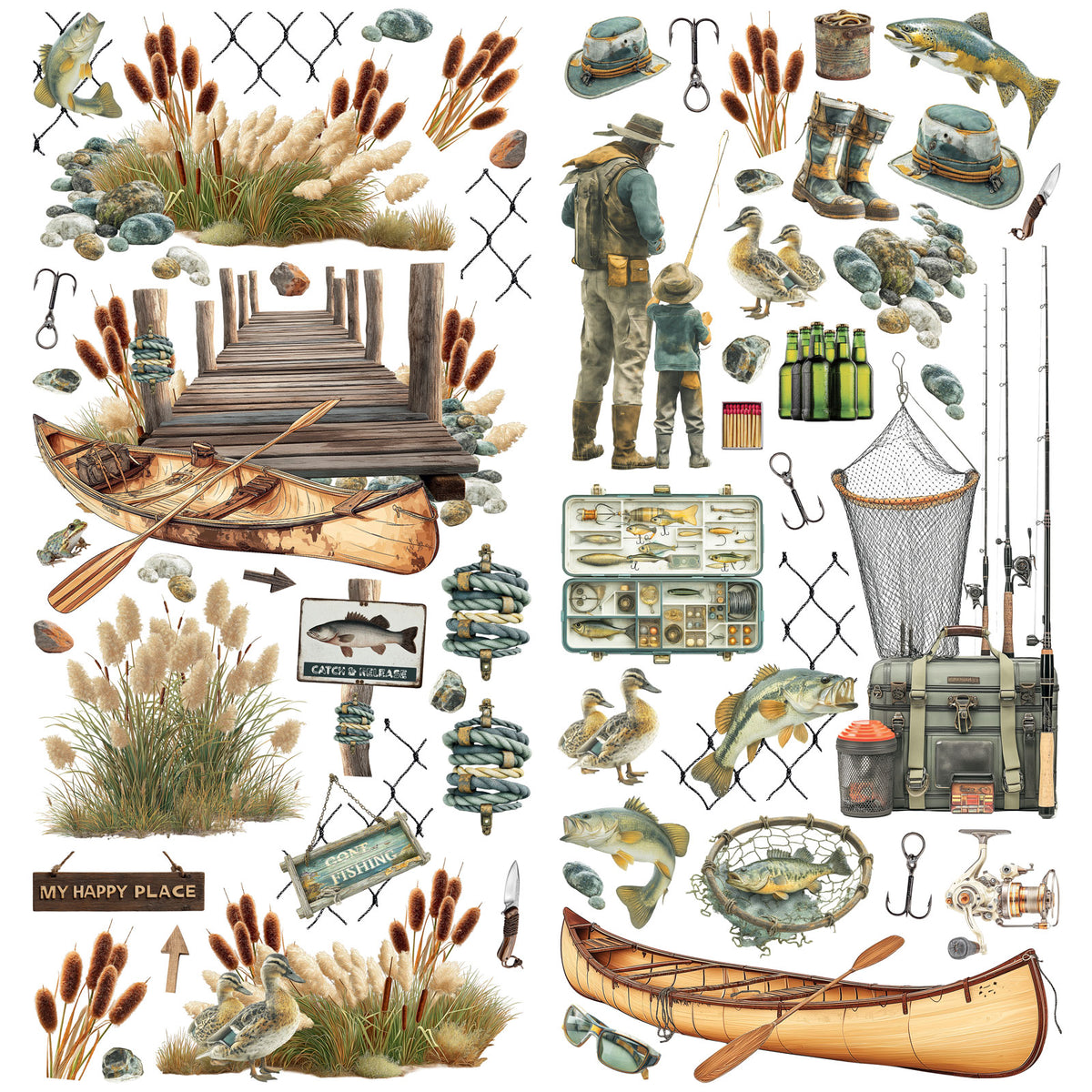 Campfire Memories Laser-Cut Fishing Elements by Dennis Bruton